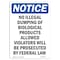 Signmission OSHA Notice, 5" Height, No Illegal Dumping Of Biological Sign, 5" X 3.5", Portrait OS-NS-D-35-V-14669 - alternate 1